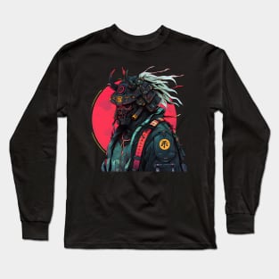 Cyberpunk Samurai Side View Long Sleeve T-Shirt